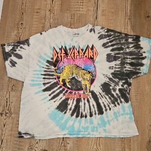 Def Leppard High N Dry Tie Dye Tee Shirt Mens 2 XL REprint Retro